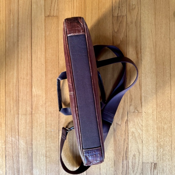 Boconi Slim Zipster Laptop Briefcase in Brown - Picture 13 of 13